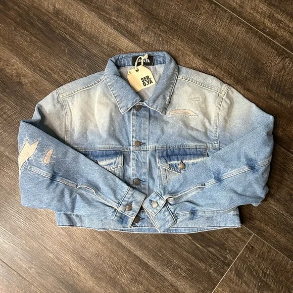SER.O.YA Olympia Denim Jacket xxs oversized - Picture 2 of 5